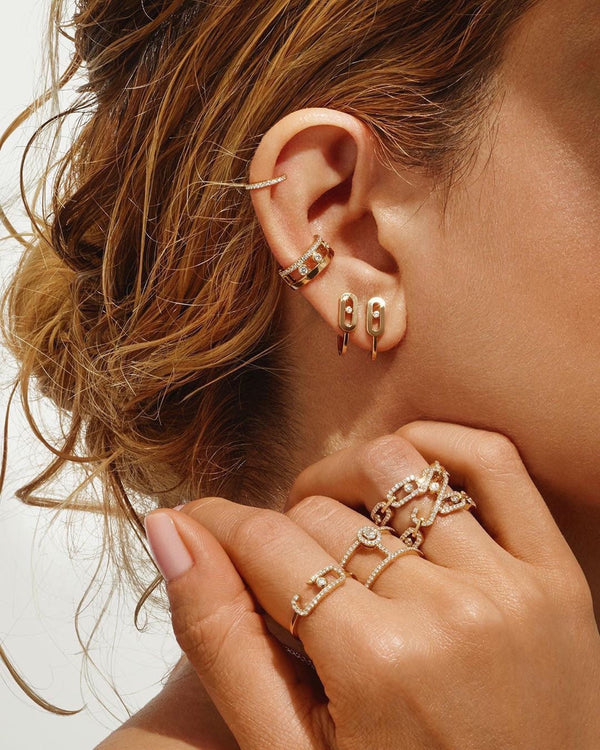 CREOLES MOVE UNO MINI 1 DIAMOND EARRINGS