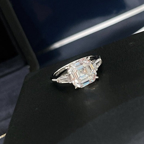 ANELLO IN ARGENTO CON DIAMANTI TAGLIO SMERALDO QUADRATO PROMISE