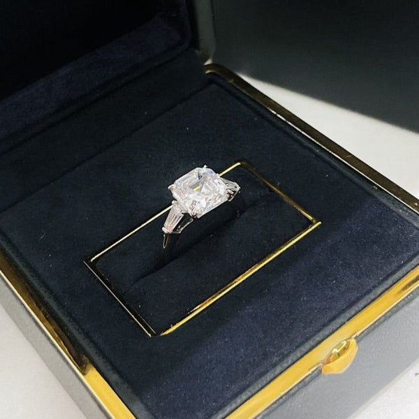 ANELLO IN ARGENTO CON DIAMANTI TAGLIO SMERALDO QUADRATO PROMISE