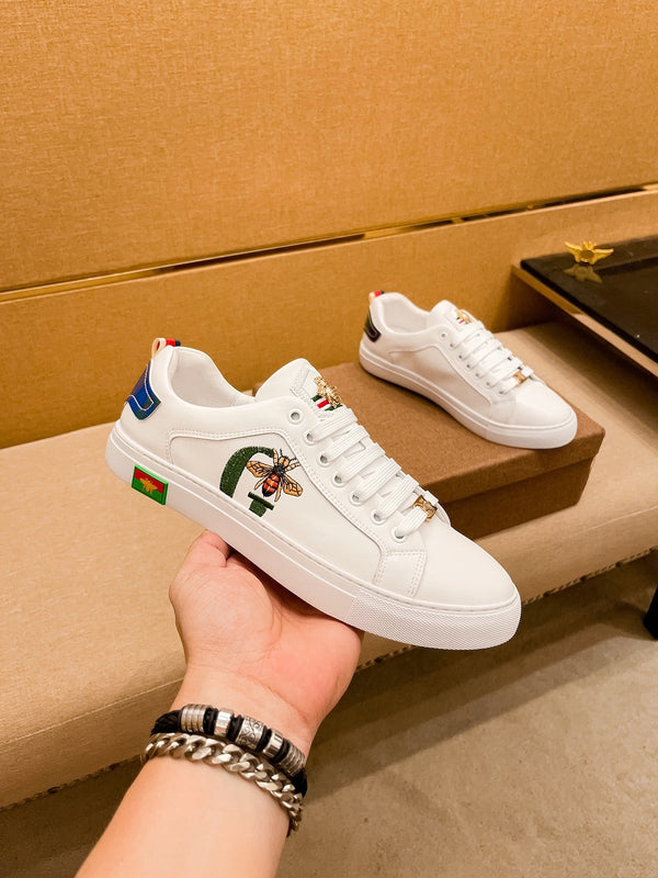 GG ACE EMBROIDERED WHITE BEE