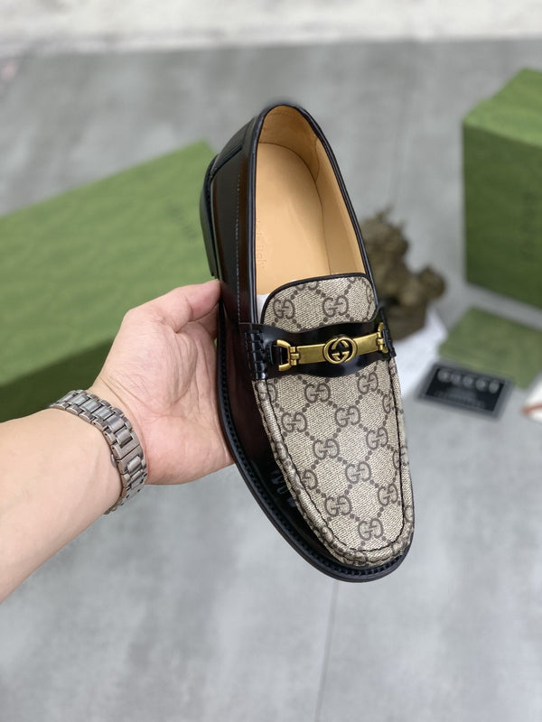 MOCASSINO GG DA UOMO IN PELLE MARRONE