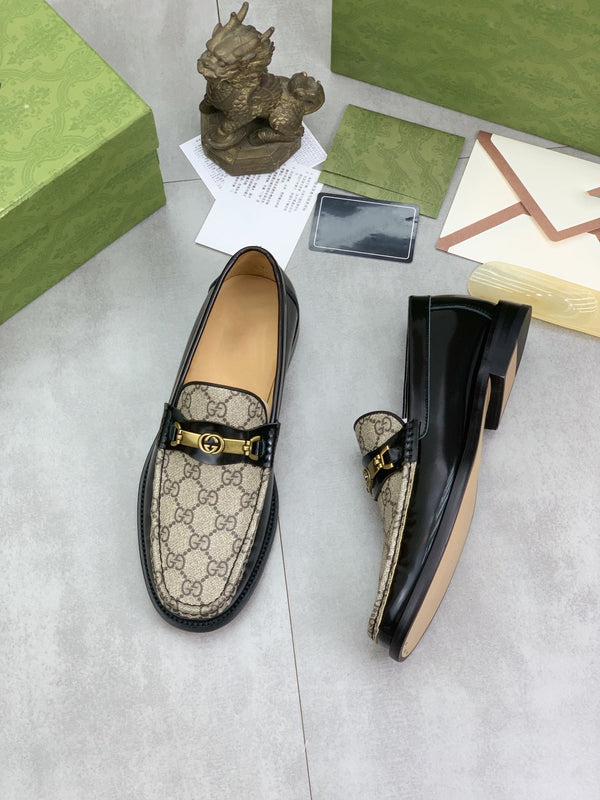 MOCASSINO GG DA UOMO IN PELLE MARRONE