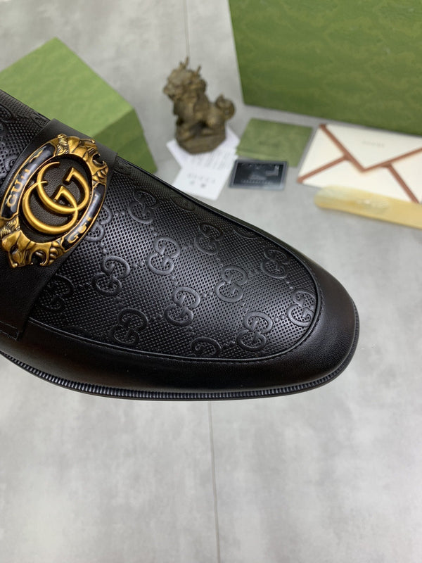MOCASSINO UOMO GG IN PELLE DI VACCA NERA