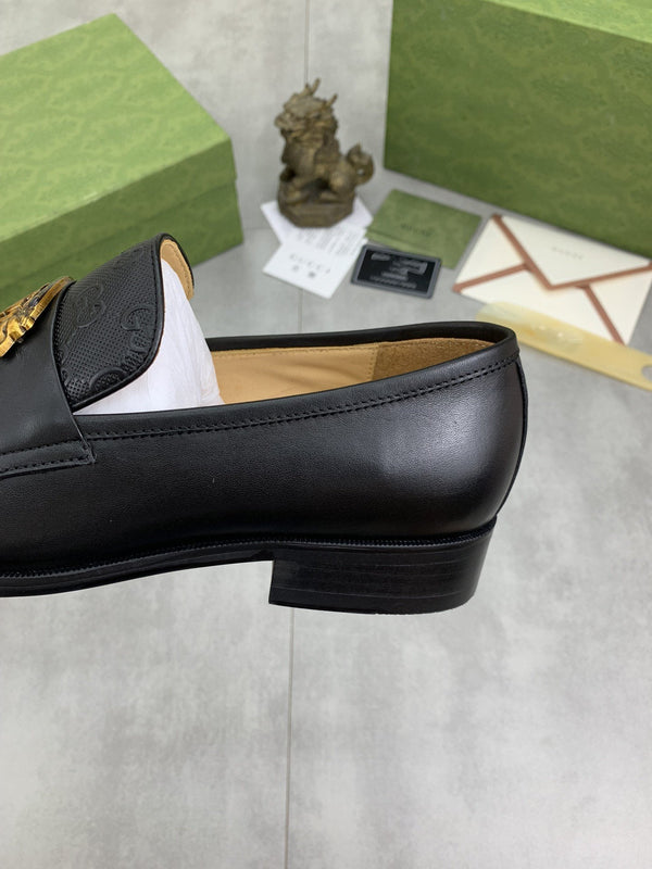 MOCASSINO UOMO GG IN PELLE DI VACCA NERA