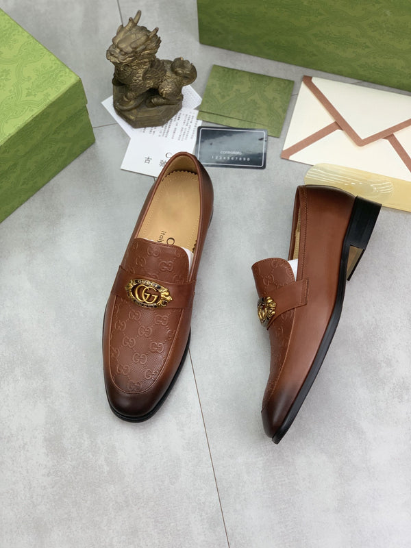 MOCASSINO UOMO GG IN PELLE DI VACCA MARRONE