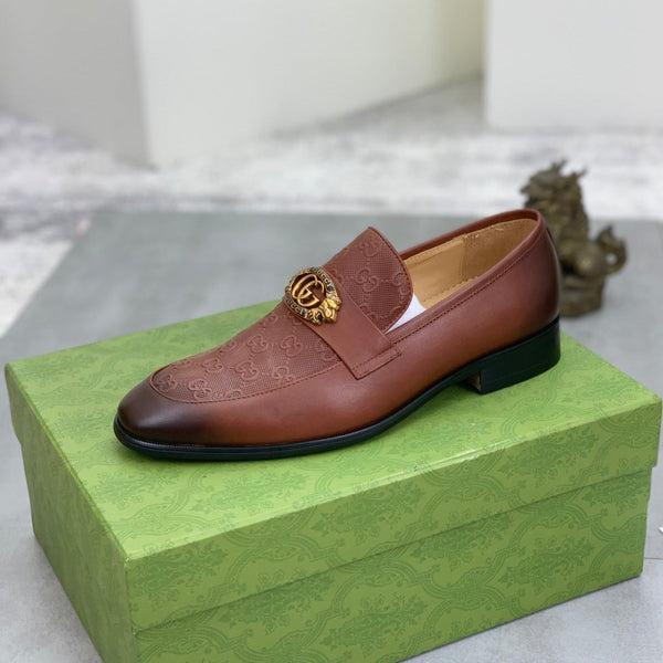 MOCASSINO UOMO GG IN PELLE DI VACCA MARRONE