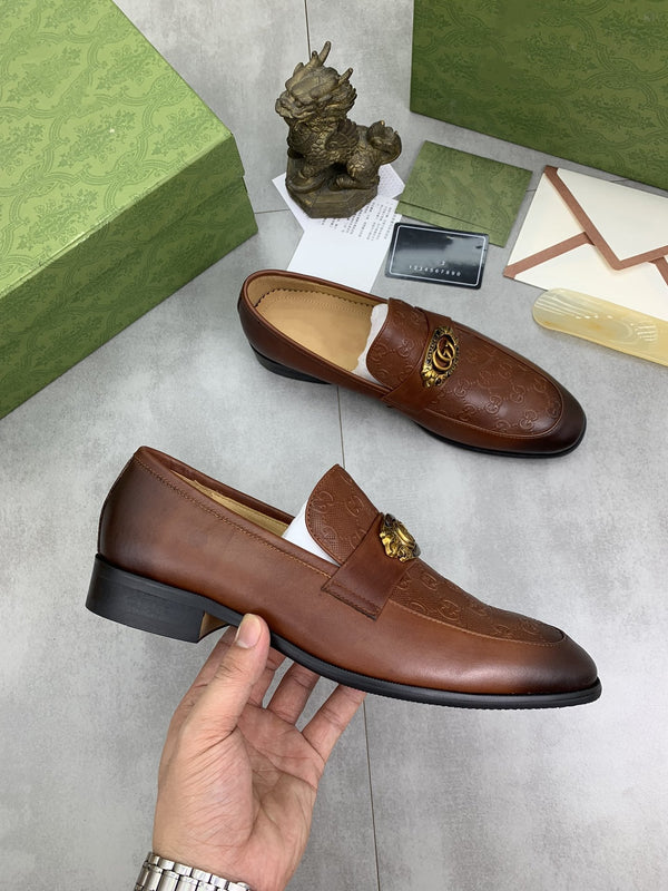 MOCASSINO UOMO GG IN PELLE DI VACCA MARRONE