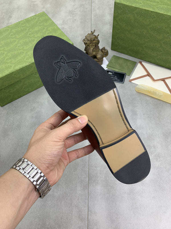 MOCASSINO UOMO GG IN PELLE DI VACCA MARRONE