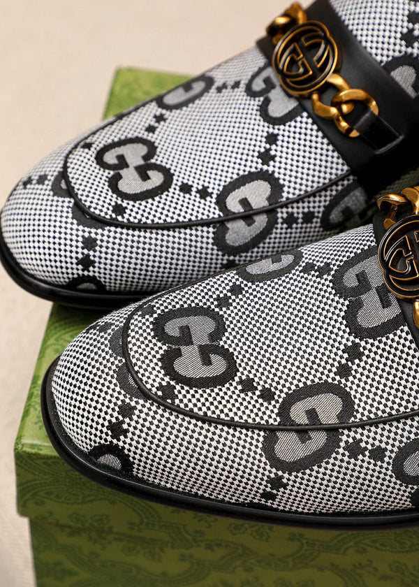 MOCASSINI GG JORDAAN MAXI NERO BIANCO