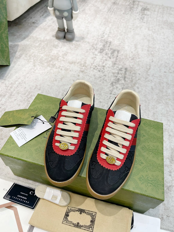 GG SNEAKERS ARDESIA NERO ROSSO PELLE