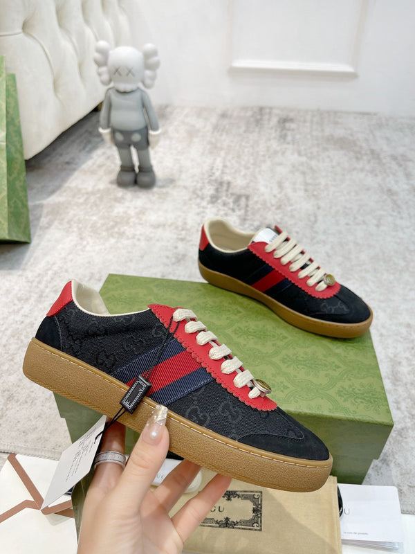 GG SNEAKERS ARDESIA NERO ROSSO PELLE