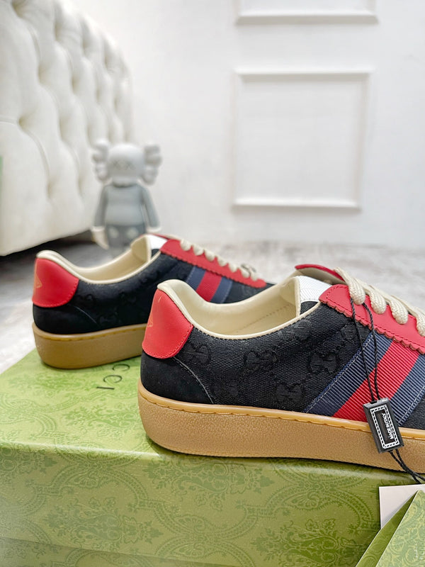 GG SNEAKERS ARDESIA NERO ROSSO PELLE