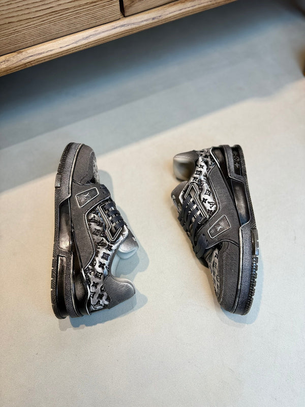 LV TRAINER MONOGRAM DENIM BIANCO NERO SNEKER