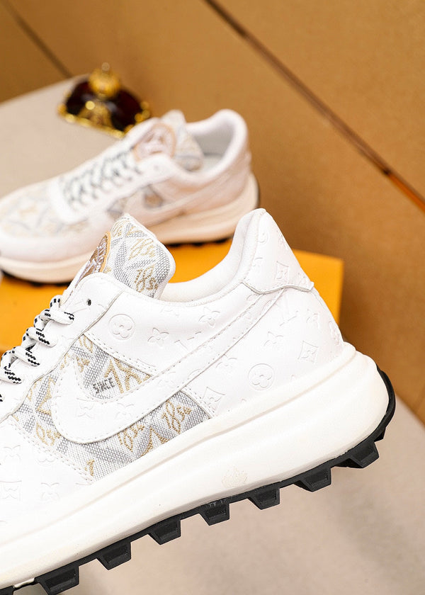 LV HIGH-END CLASSIC WHITE SUEDE MEN'S SHOES