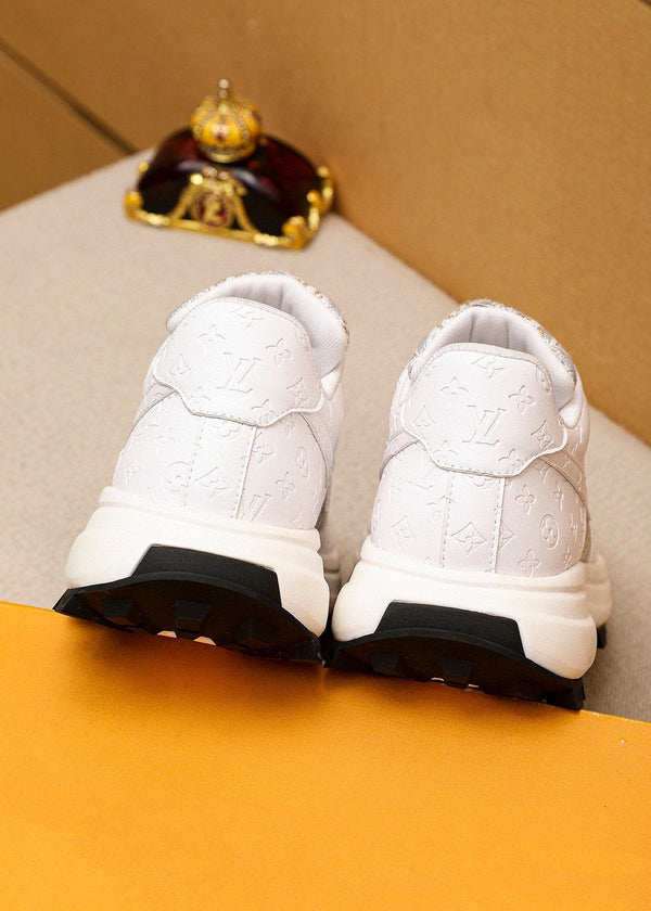 LV HIGH-END CLASSIC WHITE SUEDE MEN'S SHOES