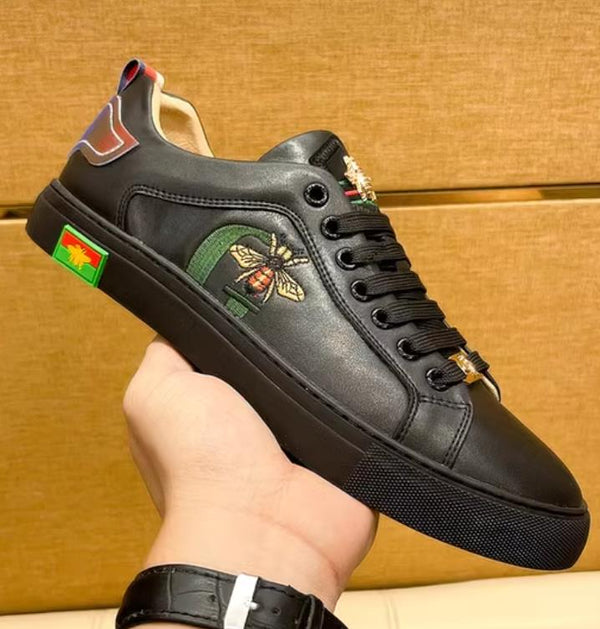 GG ACE EMBROIDERED BLACK BEE