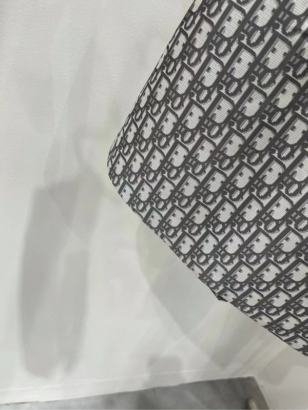 Dior 25C Belt Shirt Short in Gray and White Jacquard