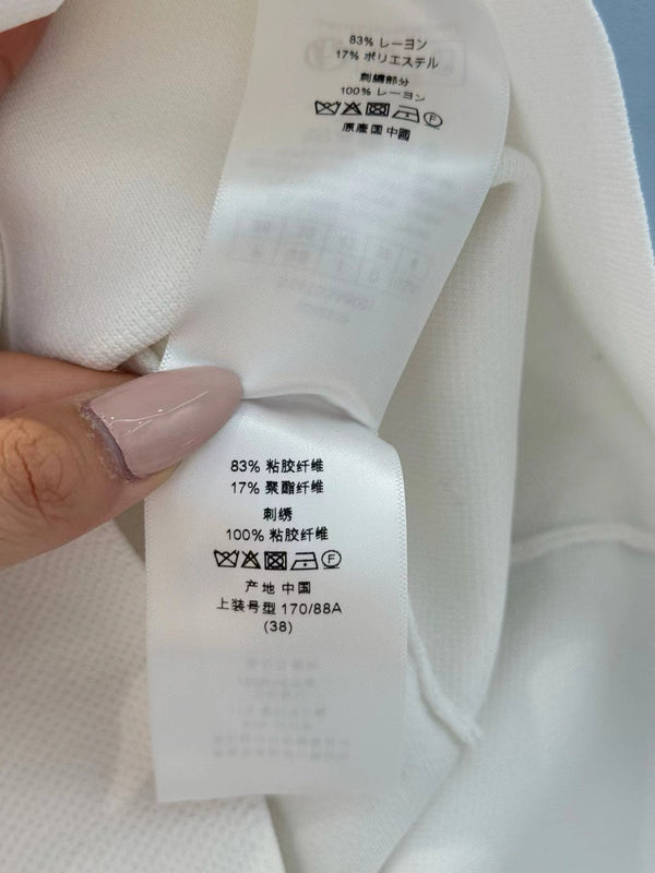 Dior 25 Black Red Neckline Viscose White Tank Top