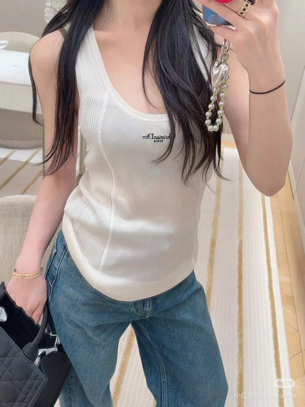 Dior 25 White Silk Tank Top