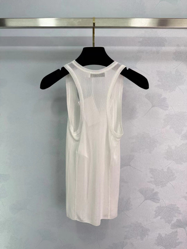 Dior 25 White Silk Tank Top