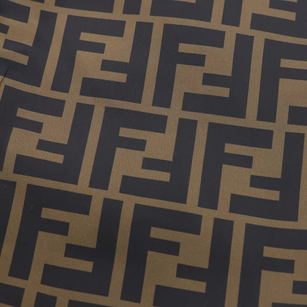 Fend Men Swim Short in Brown Nylon