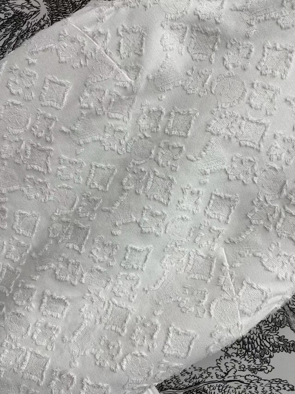 LV Fil Coupe Monogram Milky White Cotton Short Dress