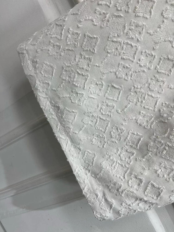 LV Fil Coupe Monogram Milky White Cotton Short Dress