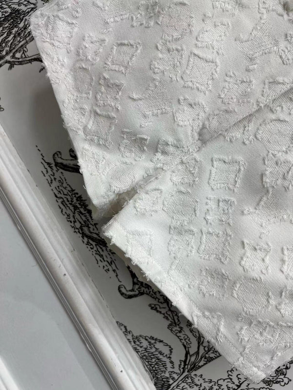 LV Fil Coupe Monogram Milky White Cotton Shorts