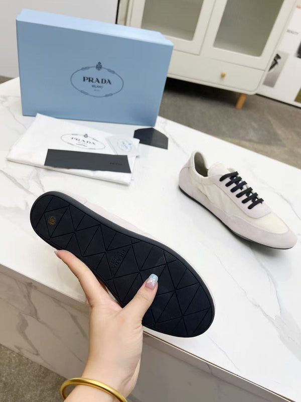 PRA COLLAPSE SNEAKERS GREY AND WHITE BRUSHED LEATHER PATCHWORK