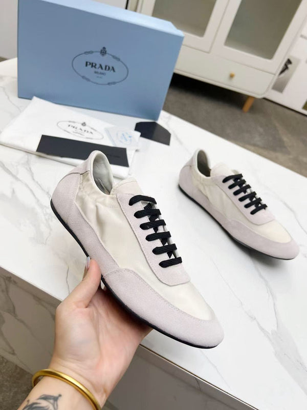 PRA COLLAPSE SNEAKERS GREY AND WHITE BRUSHED LEATHER PATCHWORK