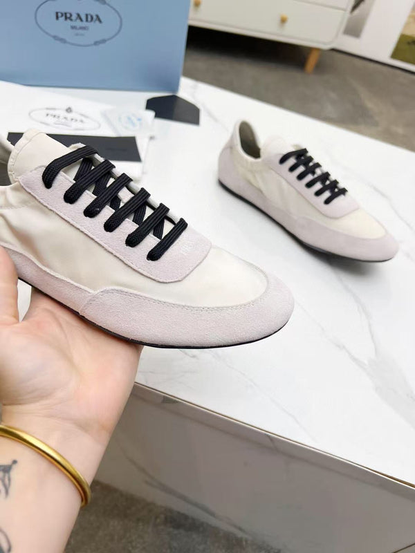 PRA COLLAPSE SNEAKERS GREY AND WHITE BRUSHED LEATHER PATCHWORK