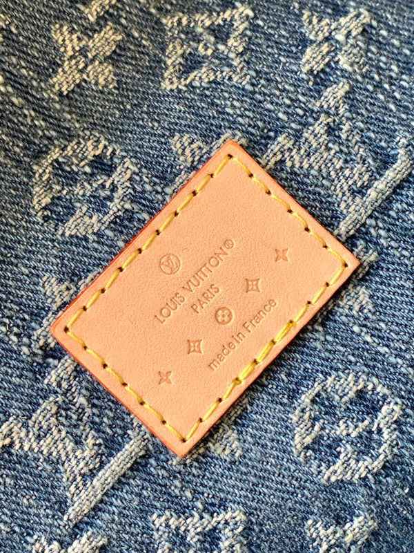 Marsupio LV a vita alta in tela rivestita in denim blu Montage