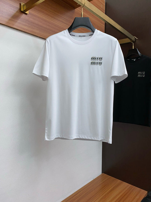 Miu Crew Neck T Shirt Cotton