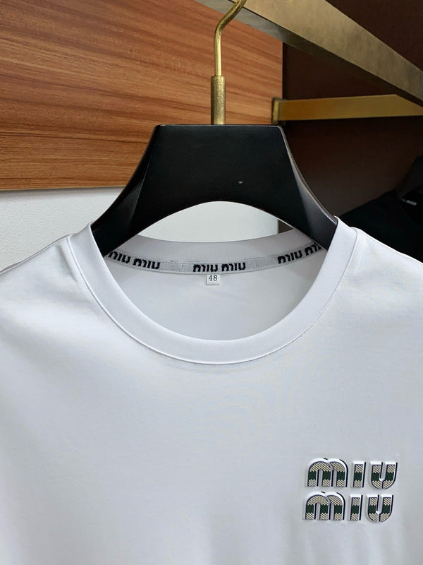 Miu Crew Neck T Shirt Cotton