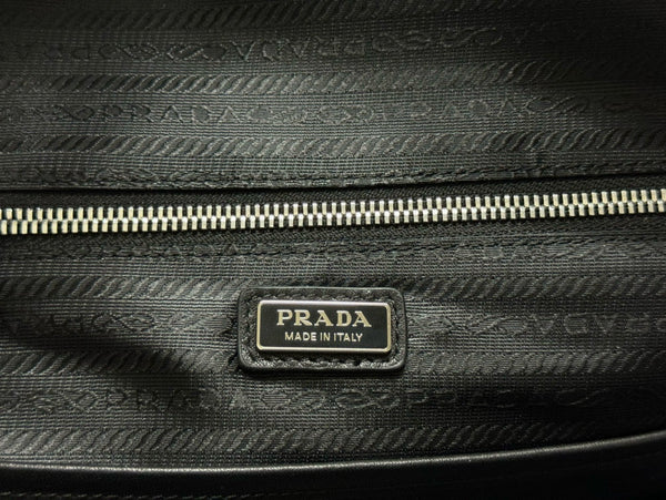 Prada Triangle-Logo Zipped Backpack Black Saffiano leather