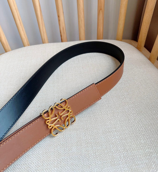 Loewe 28mm Reversible Belt Black Brown Leather