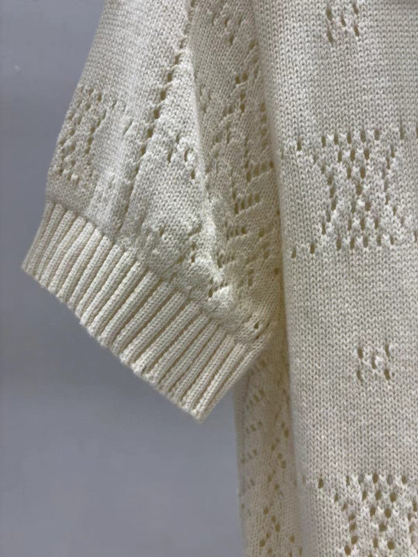 Celine Short Cardigan in Off White Cashmere