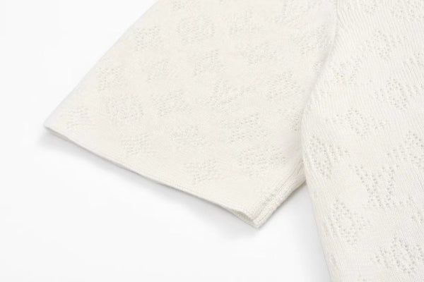 LV Short-sleeved Shirt White Wool