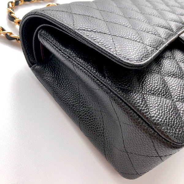 CC CLASSIC FLAP 25CM BLACK CAVIAR GOLD HARDWARE