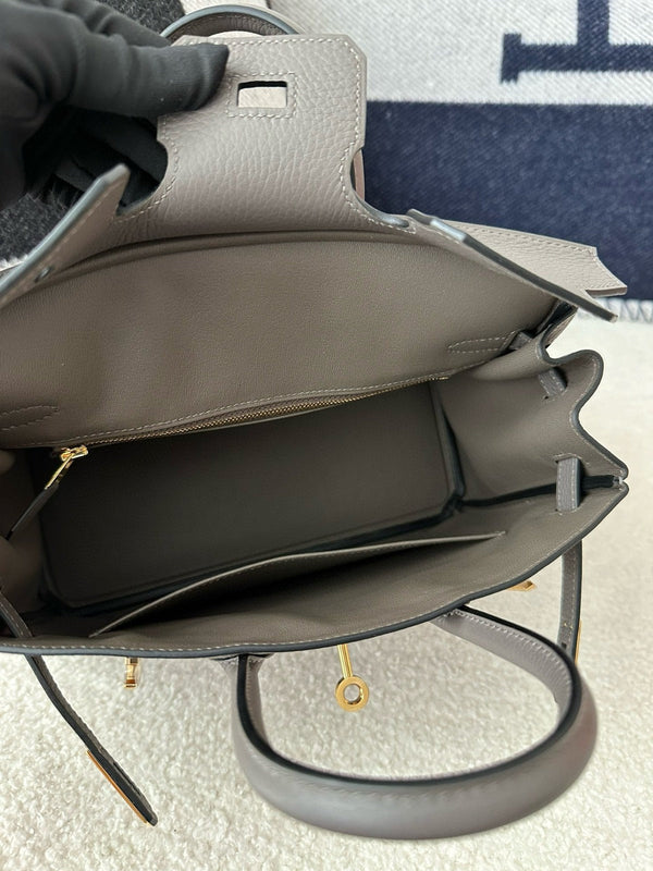 HM BIRKIN 25cm Gris Etain Togo Leather Gold Hardware