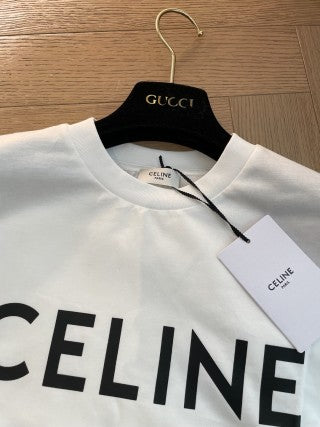 Celine Short sleeves T-shirt Black mix White Cotton