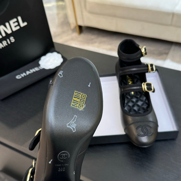 CC 25S Mary Jane 70mm Triple Strap Calfskin