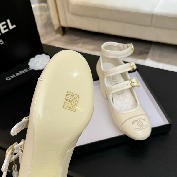 CC 25S Mary Jane 70mm Triple Strap Calfskin
