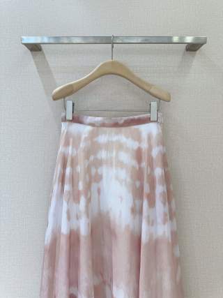 CD High-waist Tie-dye Pattern Skirt Pink mix White Cotton