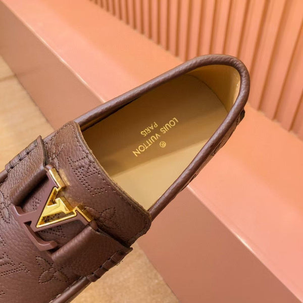 Mocassino LV in pelle di mucca monogramma marrone