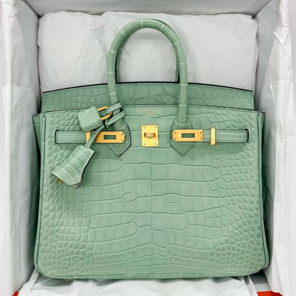 HM BIRKIN 25cm D'Eau Matte Alligator Leather Gold Hardware