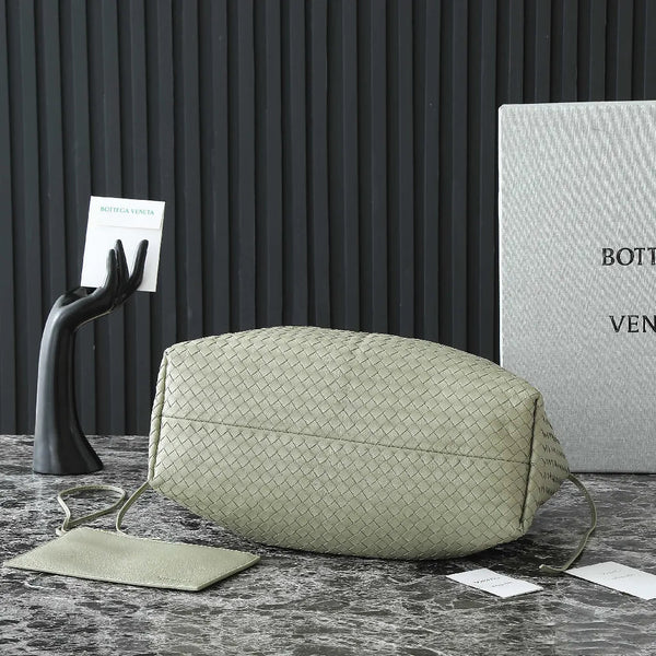 BV Pinacoteca Bag 43cm Travertine Intrecciato Calfskin & Suede