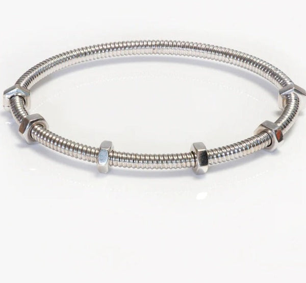 NUTS AND BOLTS SILVER BRACELET