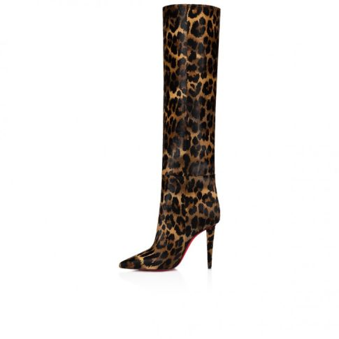 CL Astrilarge Botta 100 Mm Boots Pony Kitty Leopard Print