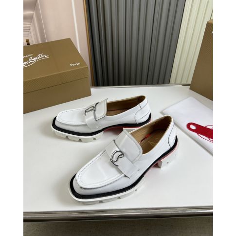 CL Moc Lug Women Loafers Calf Leather White